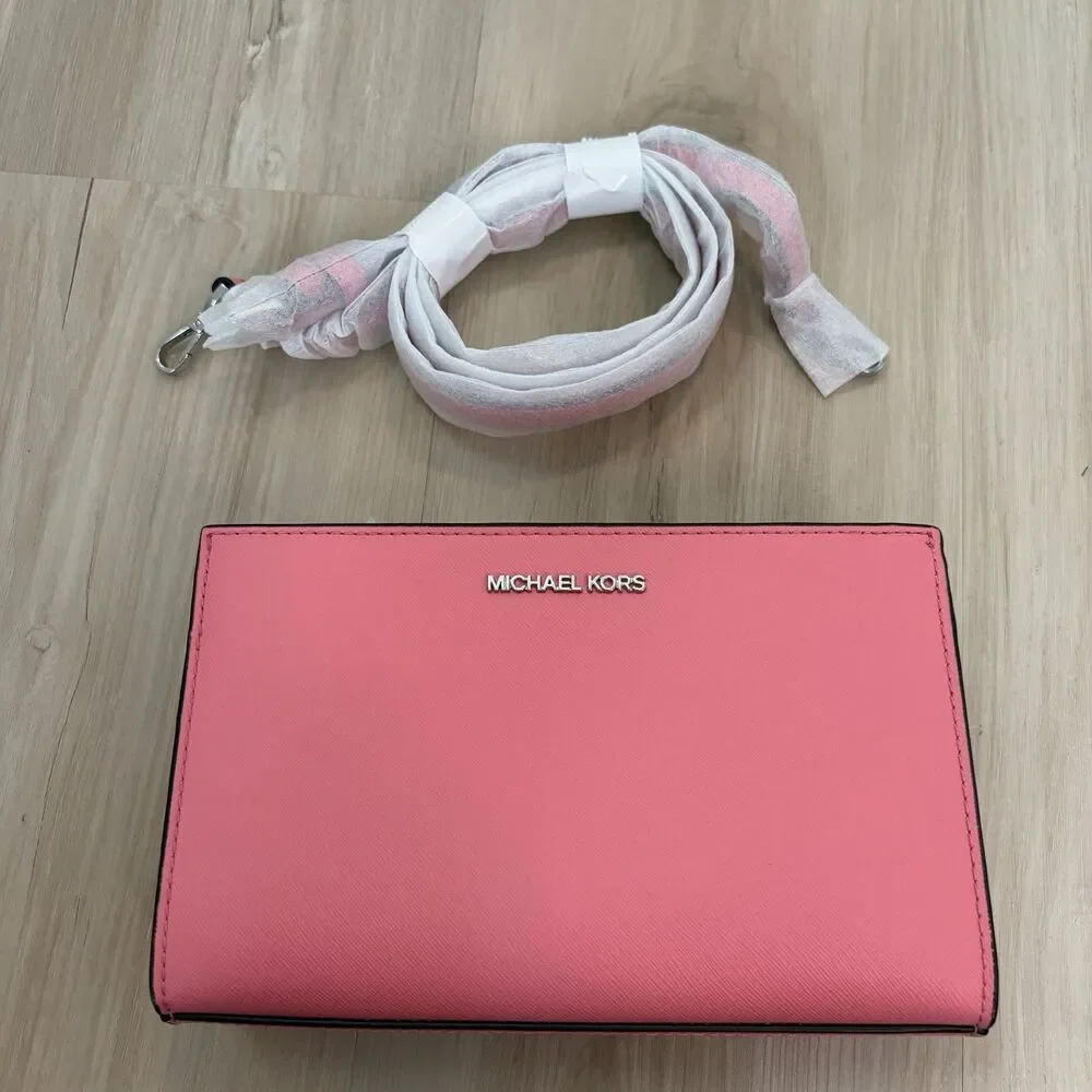 MICHAEL KORS  SHEILA SMALL EAST WEST SHOULDER CROSSBODY BAG TEA ROSE